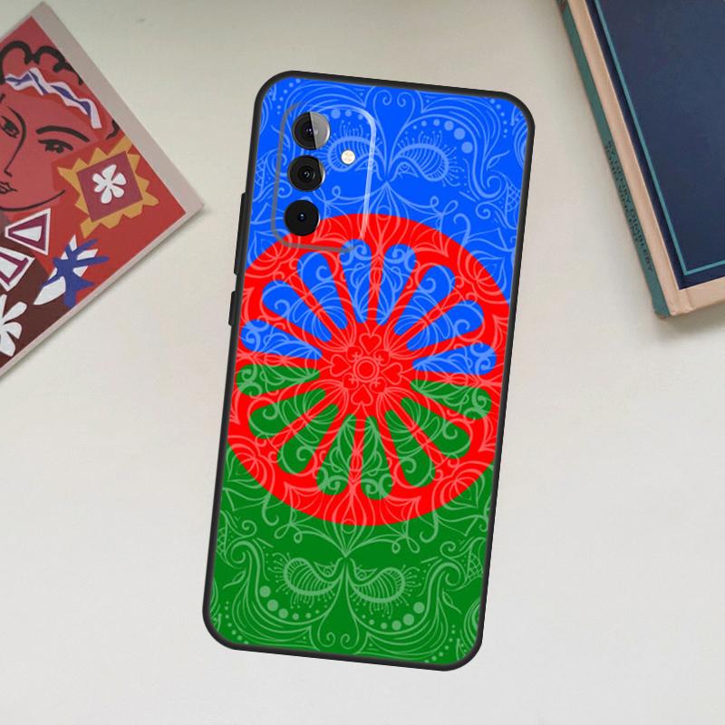 Чехол-флаг цыганский аромунский рома для Samsung Galaxy A06 A16 A26 A36 A56 A55 A35 A15 A53 A32 A52 A33 A13 A14 A34 A54 A17