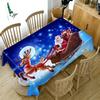 Thicken Cotton Christmas Tablecloth 3d Santa Claus And Elk Sled Pattern Rectangular Round Table Cloth For Wedding Picnic Party