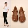 Retro Mary Jane Leather Shoes Female Evening Evening Work Shoes Shallow Mouth Single Shoes Fashionable Spring and Fall