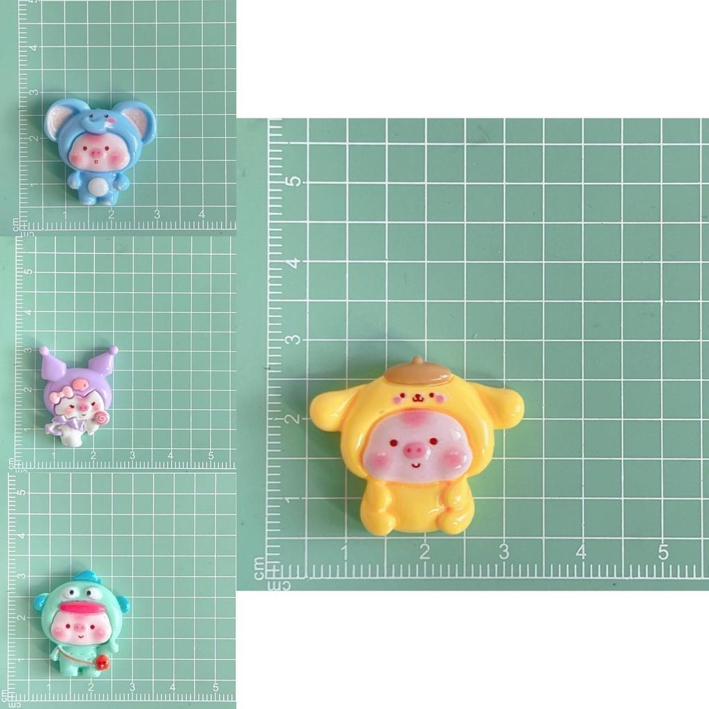 Милые мультяшные свинки, смоляные аксессуары для DIY чехлов для телефонов и аксессуаров для волос, крем-клей