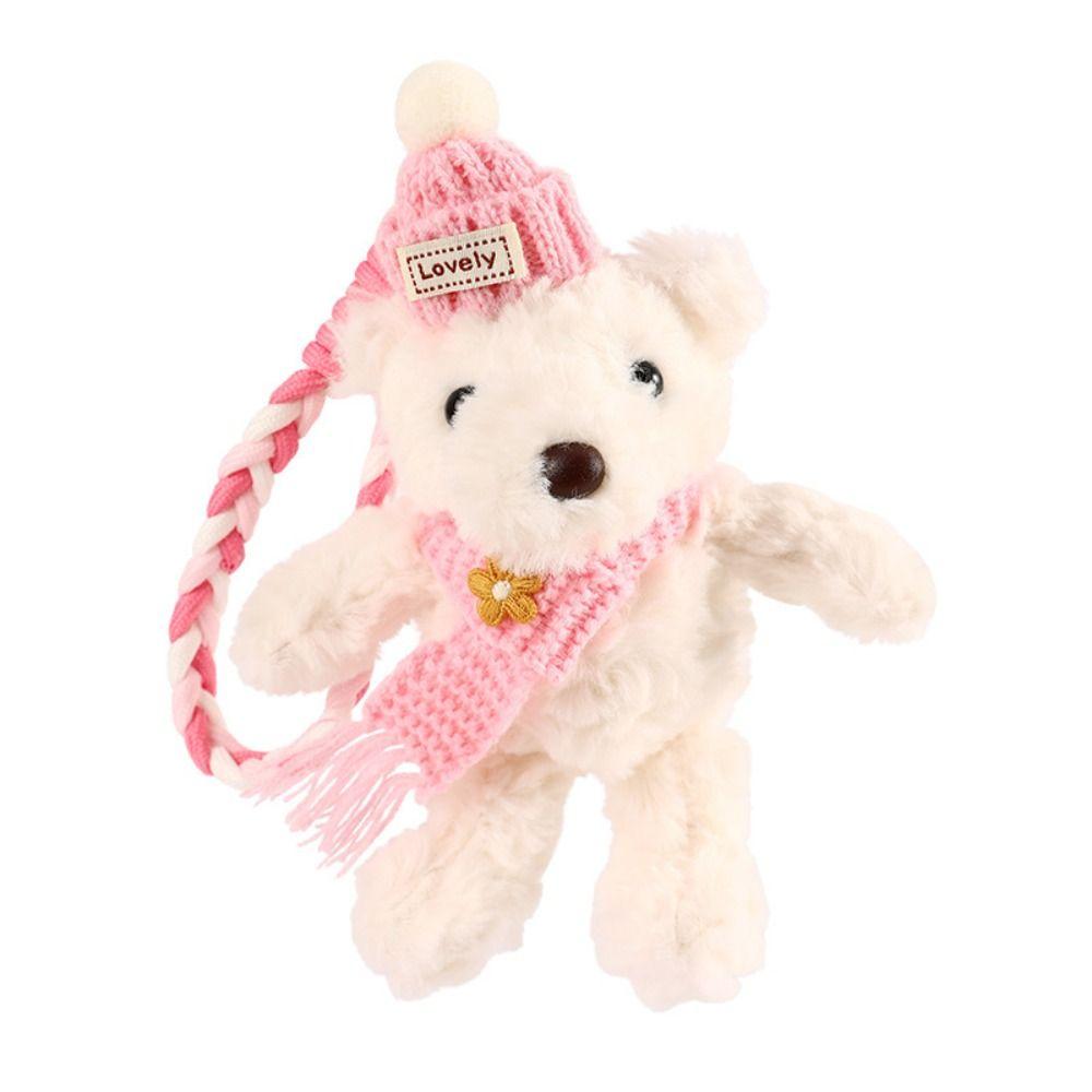 PP Cotton Stuffed Bear Pendant Scarf Bag Decoration Bib Bear Plush Key Chain  Children