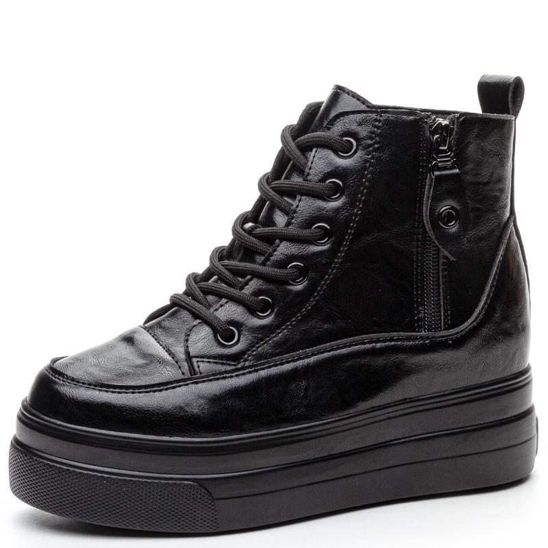 7.5cm Microfiber Ankle Booties Chimney Shoes Genuine Leather Boots Women Autumn Motorcycle Spring Ladies Fashion Moccasins