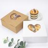 10Pcs Cupcake Box Visible Food Grade Mini Individual Cake Packing Case with Heart Shaped Window