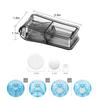 Candy Color Clear Pill Storage Box with Stainless Steel Pill Cutter Tablet Splitter Portable Mini Pill Box Case for Home Travel