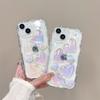 Glitter Colorful Laser Love Phone Case for Apple 17 Promax Precision Hole Full Cover for IPhone 15 Wave Pattern
