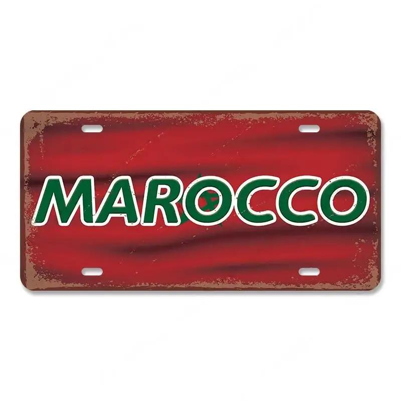 Винтажный плакат с названием страны, автомобильные лицензии, металлические жестяные знаки, Россия, Франция, Бразилия, металлическая пластина, гараж, гостиная, Ретро Настенный декор