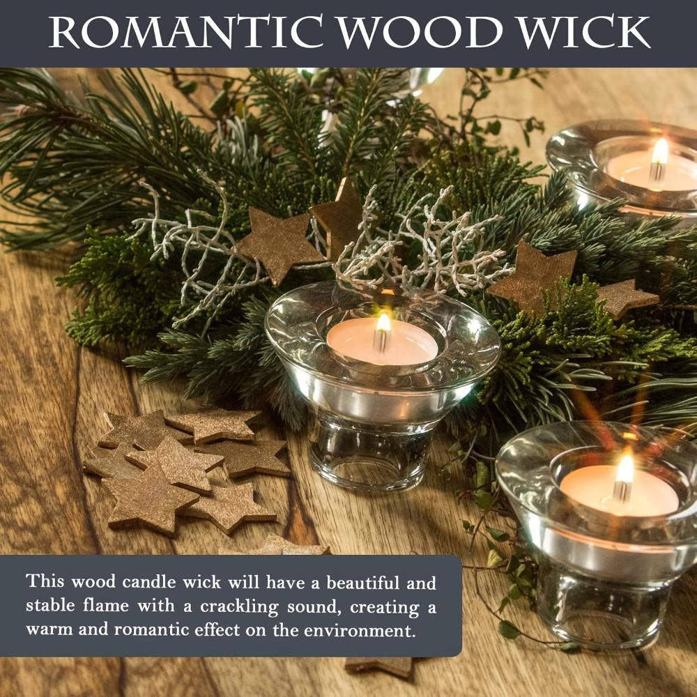 10pcs Wooden Candle Wicks with Metal Clip Bases Frame Designed for Making Soy Wax Candles Natural Wood DIY Aromatherapy Supplies