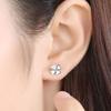 Нежные маленькие серьги, серьги для девочек, модные простые серьги с четырехлистным клевером из циркония, женские серьги