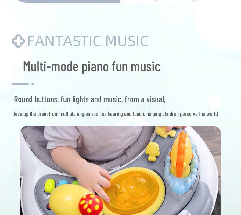 Multifunctional Baby Walker: Anti-Rollover, Sit & Learn Push Car