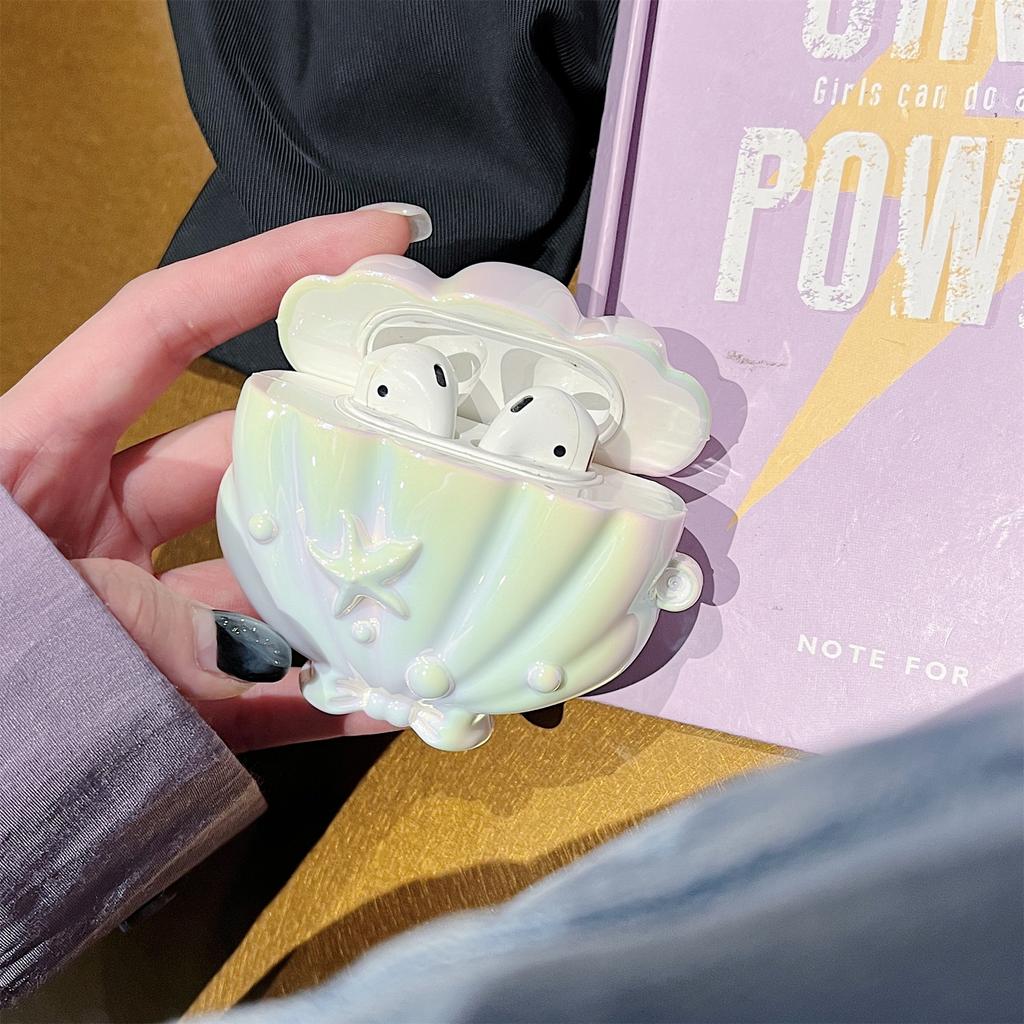 Plating Seashell Case For Huawei Free Clip 6i 5i Buds 5 4E Pro 2 3 SE2 Protective Sleeve Earphone Accessories With Pendant Cover