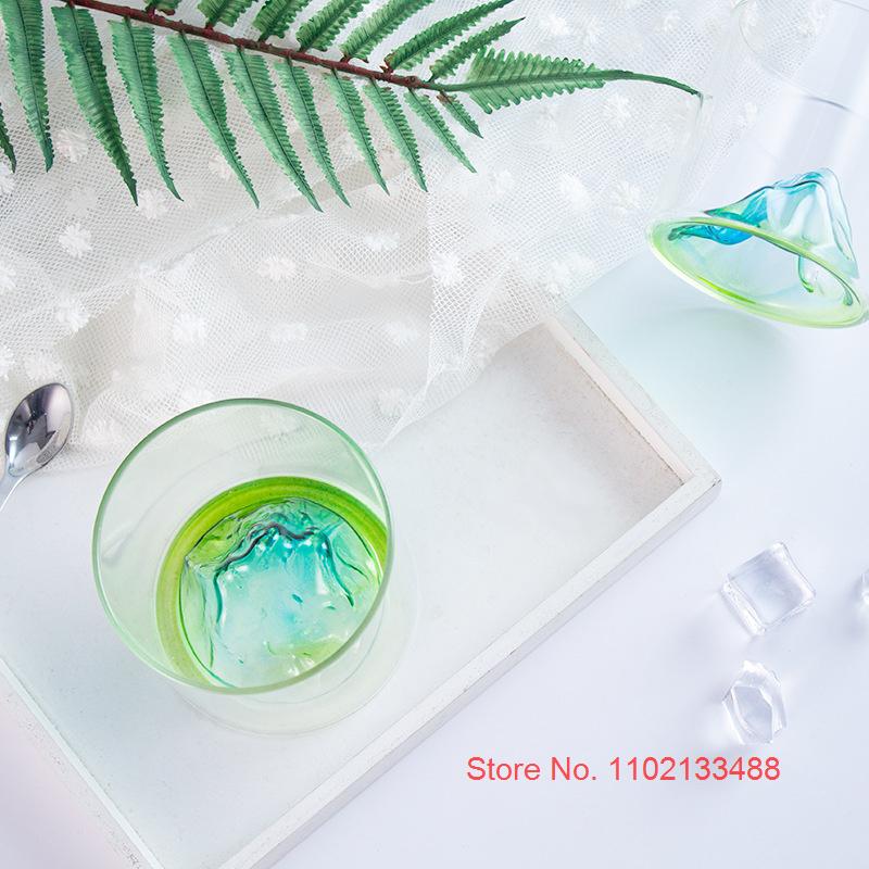 200 мл синие японские хрустальные бокалы, чашка для виски, Fuji Mountain, стакан для воды, чашка для водки, вина, стакан для бренди, кружка для кофе с молоком