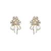 French zircon bow flower earrings, earrings clips, mosquito coil disc, no earholes, light luxury, high-end stud earrings, temperament earrings.