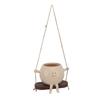 Swing Face Planter Pot Exquisite Lovely Unique Resin Hanging Planter with Rope for Plants Succulent
