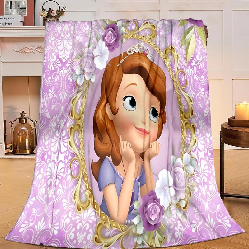 1PC Princess Sofia Flannel Blanket Gift, Suitable for Both Men And Women, Soft Ideal for Beds And Sofa, Birthday Or Christmas Gift