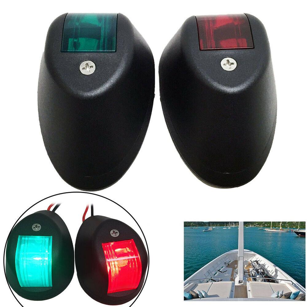 ISURE MARINE Boat Yacht Red & Green LED Navigation Side Bow Lights Black Plastic House