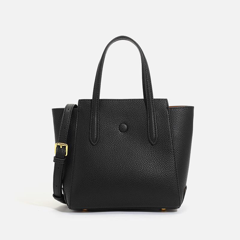 Women's 2024 soft leather niche textured tote bag, high-end basket-style handbag, casual shoulder and crossbody bag