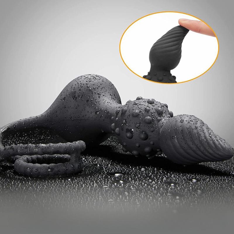 Anal Vibrator for Men Vibrating Penis Ring Delay Anal Sex Toys Male Anal Butt Plug Vibrator Sex Toys