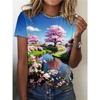 Summer Beautiful Scenery 3D Print T-shirts Women Streetwear Casual Fashion Y2k Short Sleeve T Shirt O-neck Tees Tops Clothing