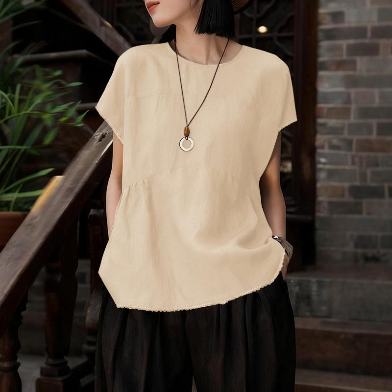 ZANZEA Женские повседневные футболки с круглым вырезом, однотонные, летние, с коротким рукавом