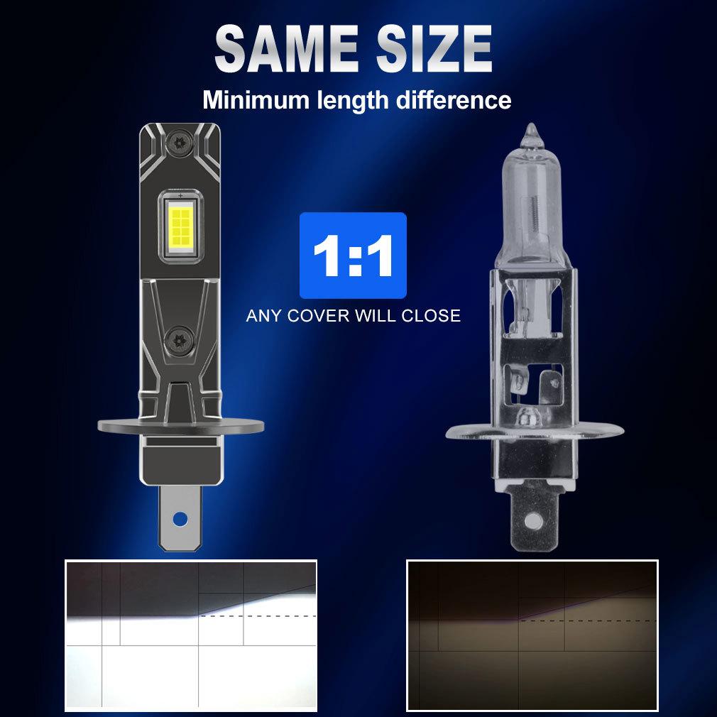 2 шт. 15000 лм H1 светодиодные лампы для фар автомобиля Мини Canbus H1 светодиодная лампа для автомобильной фары Безвентиляторный Дневные ходовые огни Автоматические диодные противотуманные фары 12 В 6500 К Белый