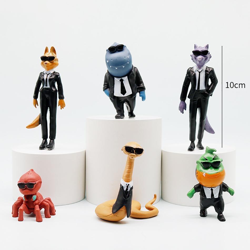 Hot 6Pc/Set Anime Movie The Bad Guys Cartoon Figure PVC Anime Action Figures Model Collection Decor Toys Doll Kid Christmas Gif