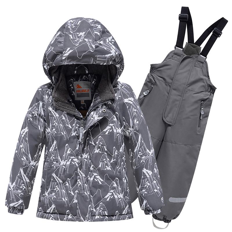 Boys Ski Suit VALIANLY Kids Snowsuit Winter Children Boys Ski Sets Ski Jacket Pants Outdoor