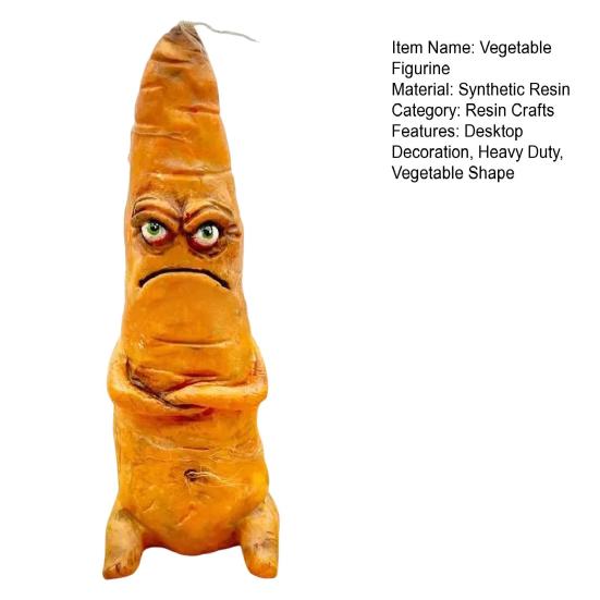 Cranky Carrot Figurine Cartoon Broccoli Celery Vegetable Resin Statue Sculpture Home Office Bookshelf Desktop Decoration