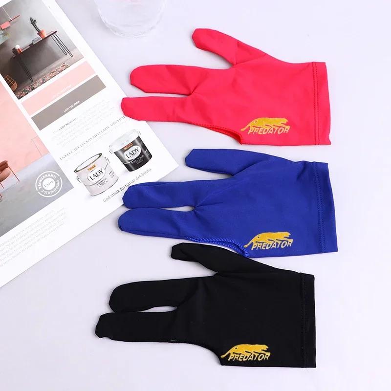Three Fingers Full-Finger Snooker Pool Cue Billiard Glove for Left Hand Lycra