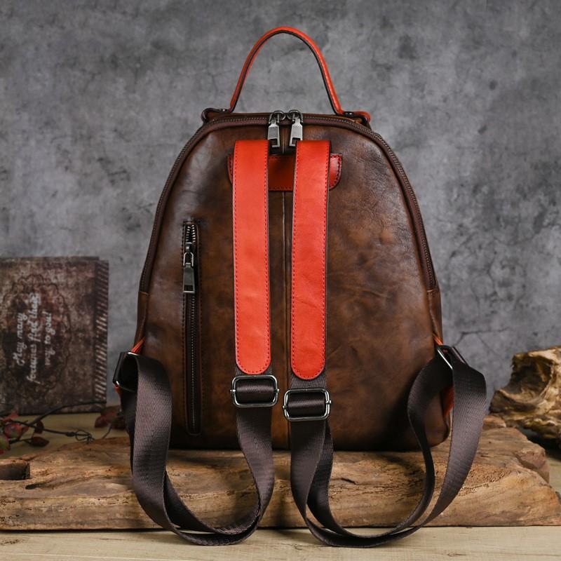 Johnature Женский рюкзак из натуральной кожи в стиле ретро, ​​ручная роспись, натуральная сумка из натуральной яловой кожи, дорожные рюкзаки большой емкости