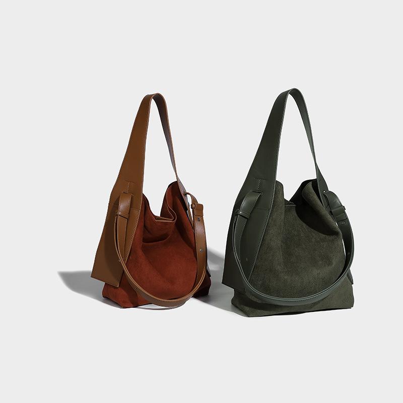 Hanging Ear Tote Bag Suede Handle Large Capacity Bag Lazy Commuter Single Shoulder Crossbody Bag for Women