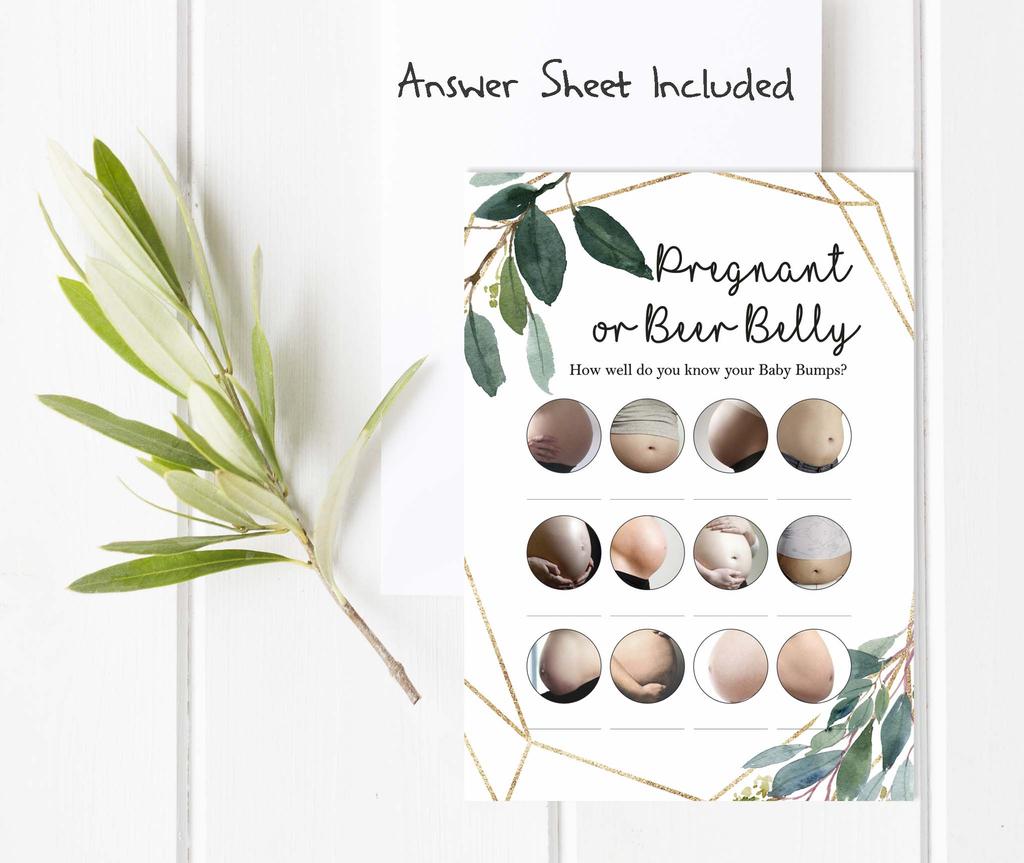 Inkdotpot Pregnant Or Beer Belly Games Party Supplies Activity Cards Baby Shower Game Ideas Baby Shower Gender Neutral Games Its A Boy Or