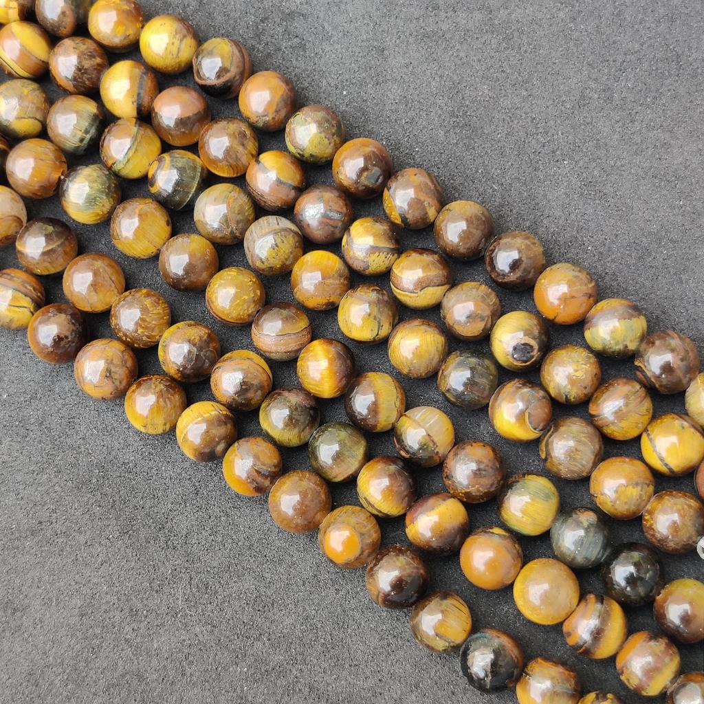 Круглые бусины из натурального золотого тигрового глаза, свободные бусины из целебных драгоценных камней, изготовление ювелирных изделий своими руками для браслета и ожерелья, размер 6 мм, 8 мм, 10 мм.