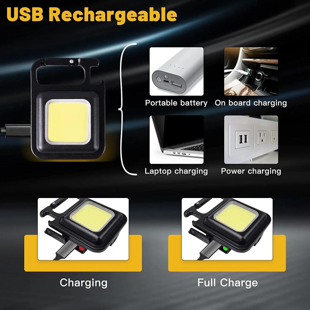 Супер яркий МИНИ COB брелок фонарик зарядная лампа кемпинговые фонари с магнитом 4 режима освещения для кемпинга дома