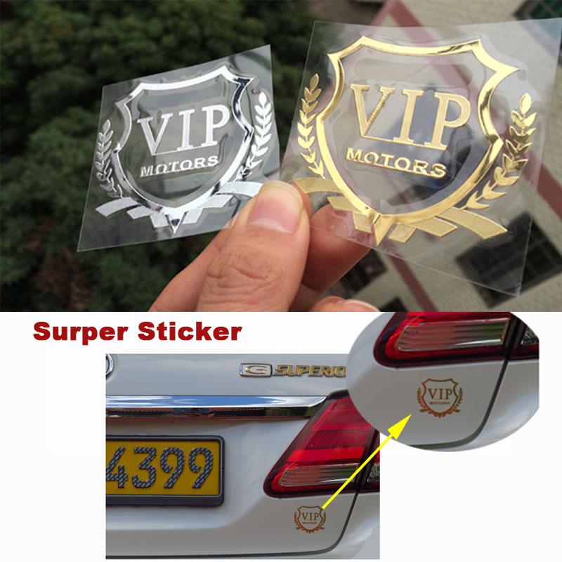1pcs Car Sticker VIP MOTORS Logo Metal Nickel Decal Reflective Emblem Door Window Body Auto Decor DIY Car Styling Super Sticker