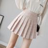 2025 New Summer Women's Fruit Green Pleated A-Line Mini Skirt - College Style, High Waist, Korean Version