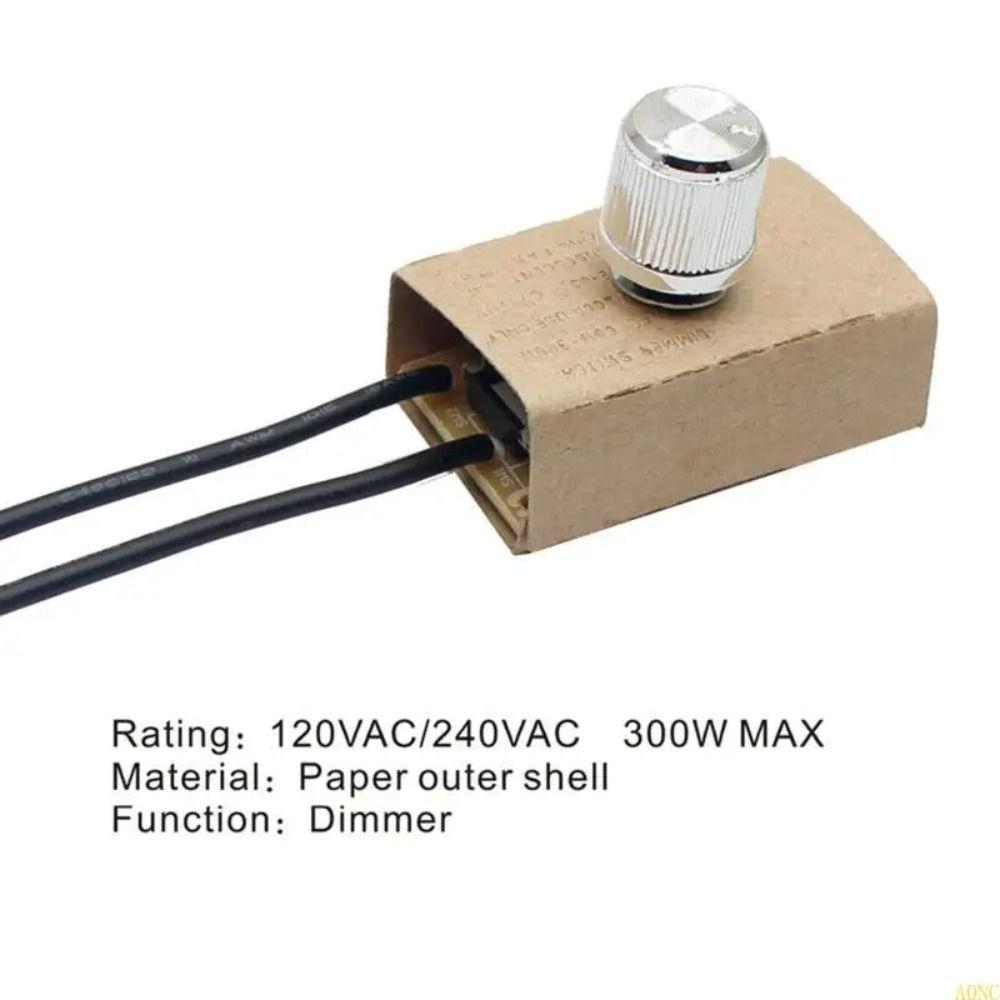 120V/240V 300W Dimmer Switch Dimmable Rotary Switch Dimmer Knob Controller Lighting Control