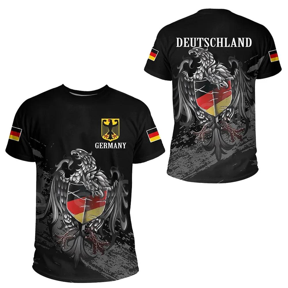 Deutschland German Germany 3D Print National Flag Eagle Unisex Men Women MMA Kick Boxing Muay Thai T Shirt Quick Dry Short Sleeve Streetwear Vintage