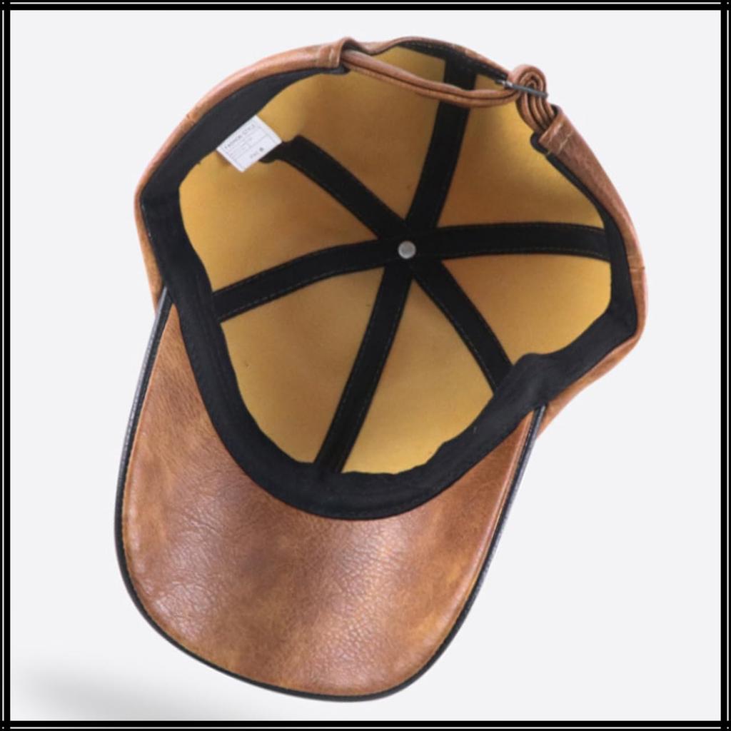 Шляпа Кепка Повседневная Логотип Английские Буквы Курсив Кожа ПУ Прострочка CZ574 [Белый Клык] Мужская (коричневый)