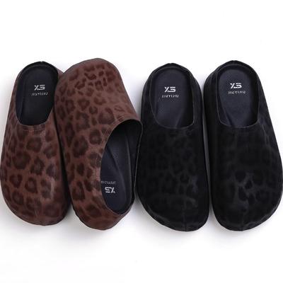 Универсальные женские полусапоги на платформе с леопардовым принтом, осенняя новинка, ленивая обувь, обувь с закрытым носком, универсальные тапочки