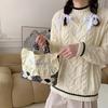 3 Новые холщовые сумки для бэнто с фестончатым краем в виде листьев лотоса, свежая вышивка, дамская сумочка, студенческая сумка, для весенних прогулок