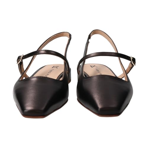 Женские туфли-лодочки Fabio Rusconi с квадратным носком и ремешком-задником, черные, размер 22,5 см