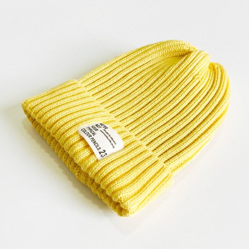 Fashion Candy Color Kids Hats Warm Knit Bonnet Caps Children Girls Boys Hats Baby's Cute Wool Hat