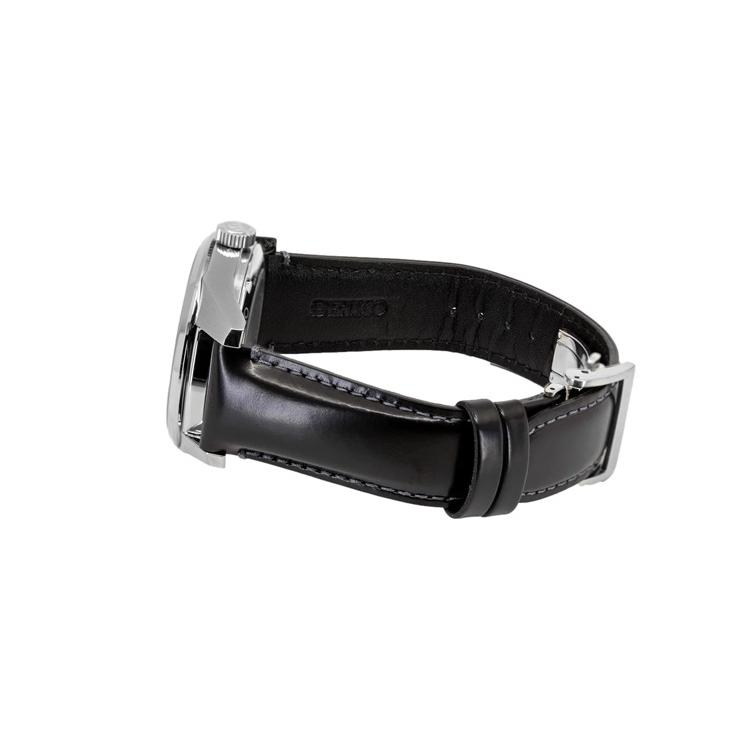 Seiko Механические часы с ремешком из натуральной кожи Унисекс Черный циферблат SPB231J1 SPB231J1