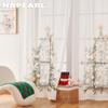 1 шт. NAPEARL Рождественские прозрачные шторы в рождественском стиле, тюль с принтом в виде елки для кухни, спальни и гостиной, домашний декор