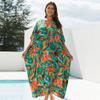 Beach Kaftans Flower Printed Summer Holiday Maxi Dresses Button Decoration Holiday Bathing Suits Hot Sales