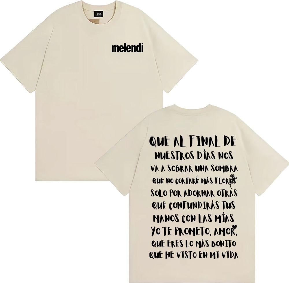 Rapper Melendi Jardín Con Enanitos Lyrics Graphic Tshirt Men Clothing Harajuku Trend Punk Tshirt Oversized Short Sleeve T Shirt