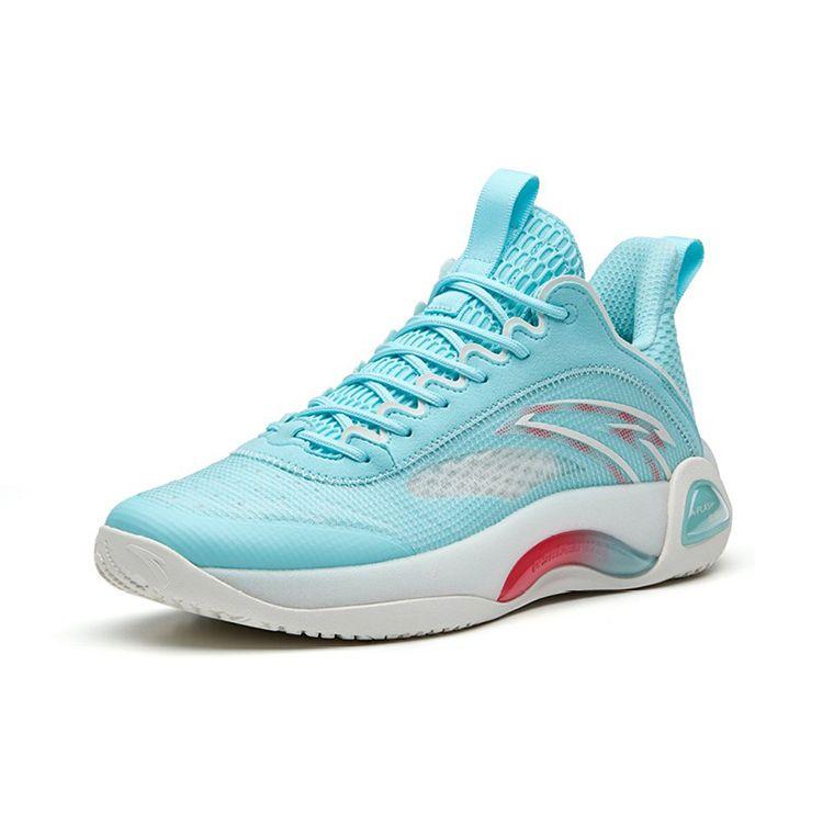 Anta Cement Bubble 2.0 Fabric Leather Shock Absorption Non-Slip Wear-Resistant Supportive Low-Top Basketball Shoes Men Sneakers Blue White 112231611-1