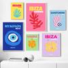 Preppy Color Travel Posters Miami Bondi Palms Ibiza Mykonos Capry Art Print Minimalist Nordic Canvas Painting Living Room Decor