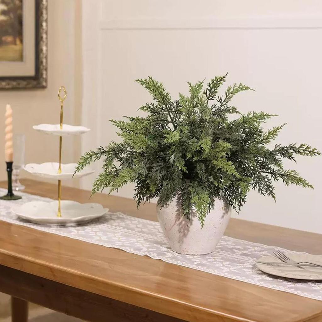 Рождественские кедровые ветки Рождественская зелень Искусственная сосна реалистичное зеленое растение украшения для дома рождественская вечеринка декор для помещения