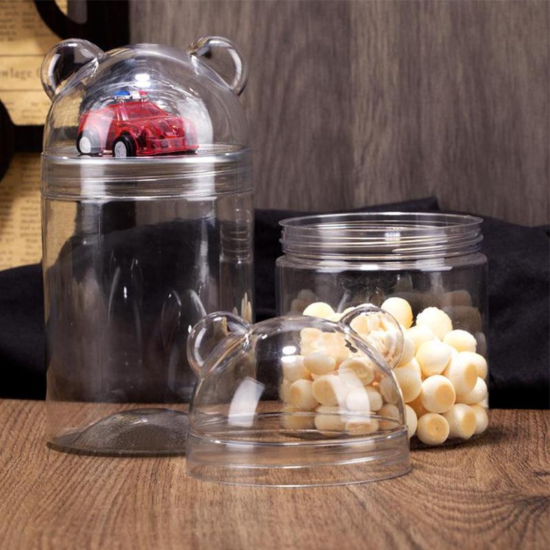 Коробка для хранения орехов гуацзы, мультяшный медведь, бутылка для хранения, банка для конфет и еды, банка для снеков, акриловая банка, милая герметичная банка, банка для печенья, емкость для десертов